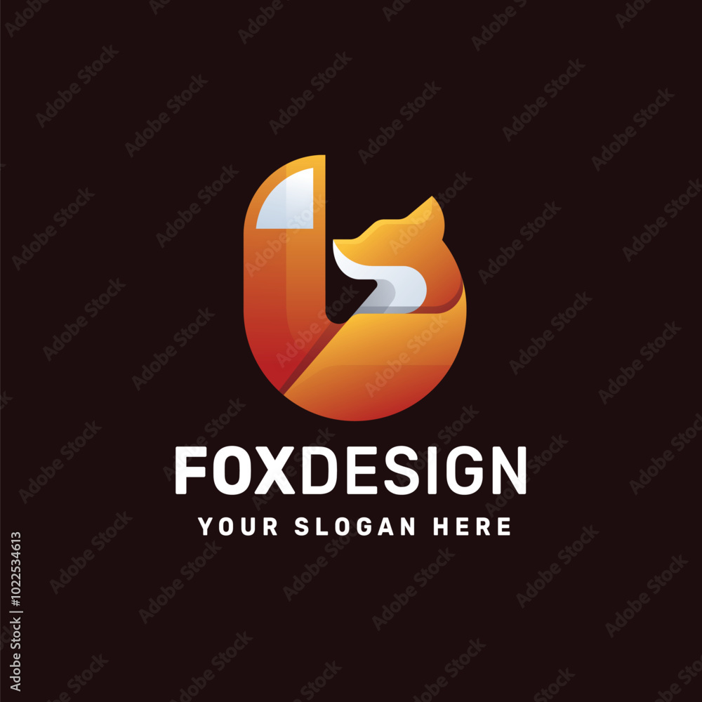 Fox logo gradient vector icon illustration Fox logo gradient vector icon illustration