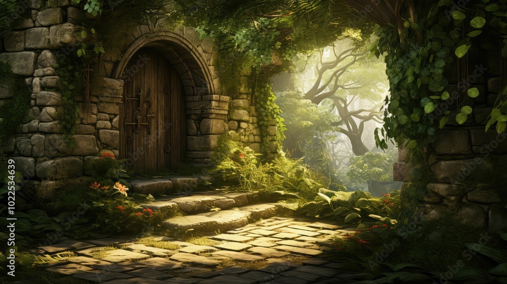 garden door in nature garden door in nature