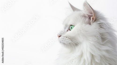 closeup cat head white background