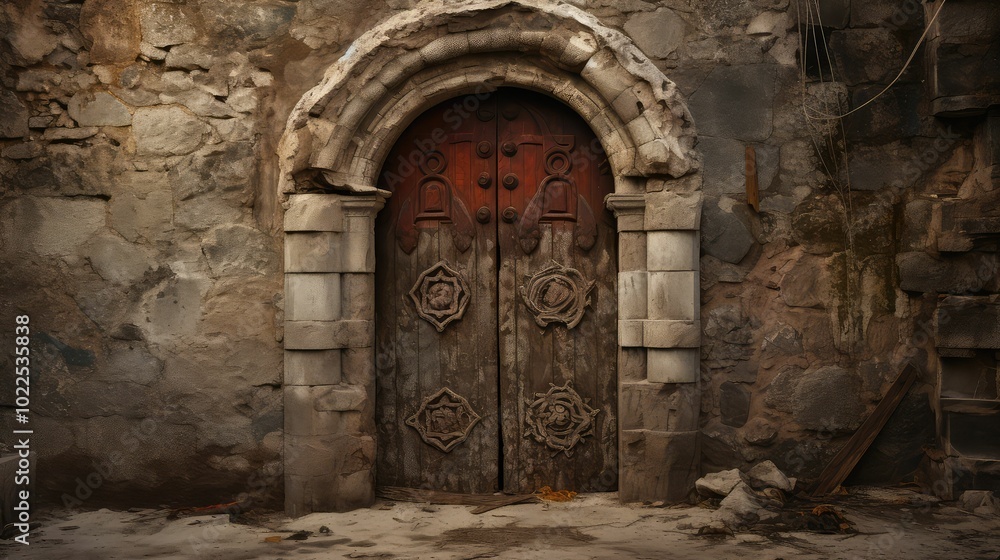 crumbling ancient door crumbling ancient door
