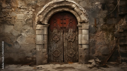 crumbling ancient door