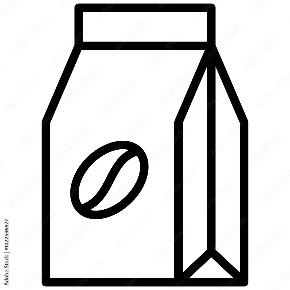 Coffee Bag Icon, Black And White Outline Icon Symbol Coffee Bag Icon, Black And White Outline Icon Symbol