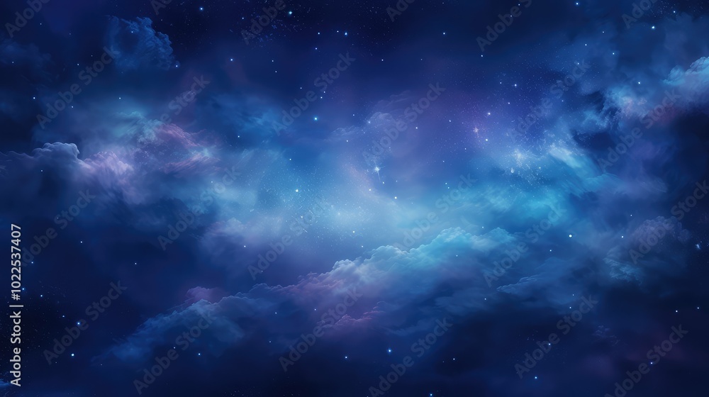 Fototapeta premium celestial blue nebula