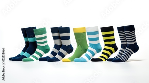 navy socks isolated on white photo