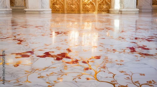 veining white and gold marble photo