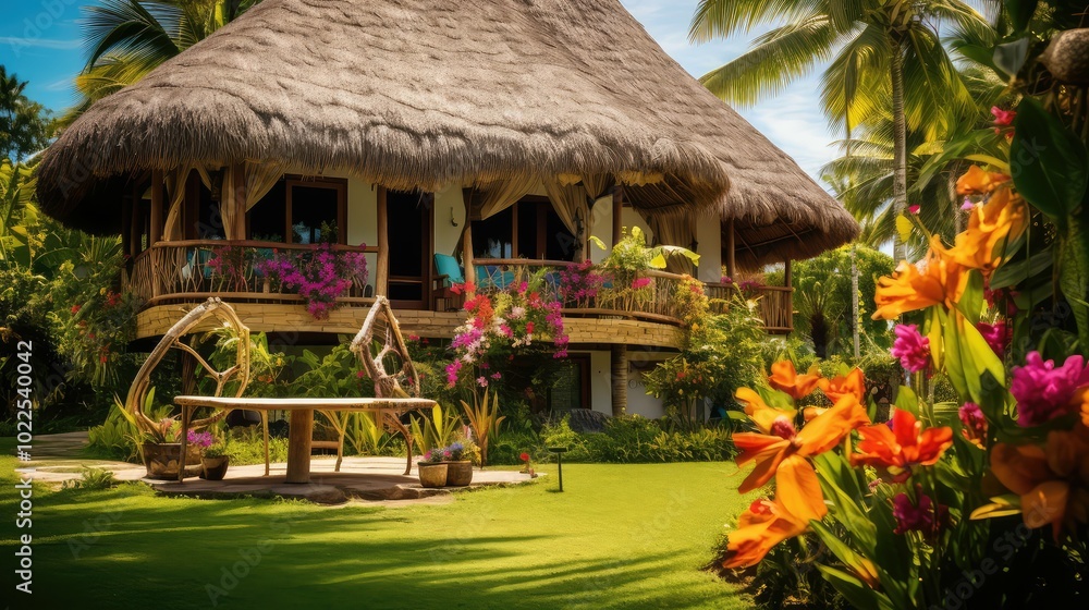 Obraz premium flowers tropical house
