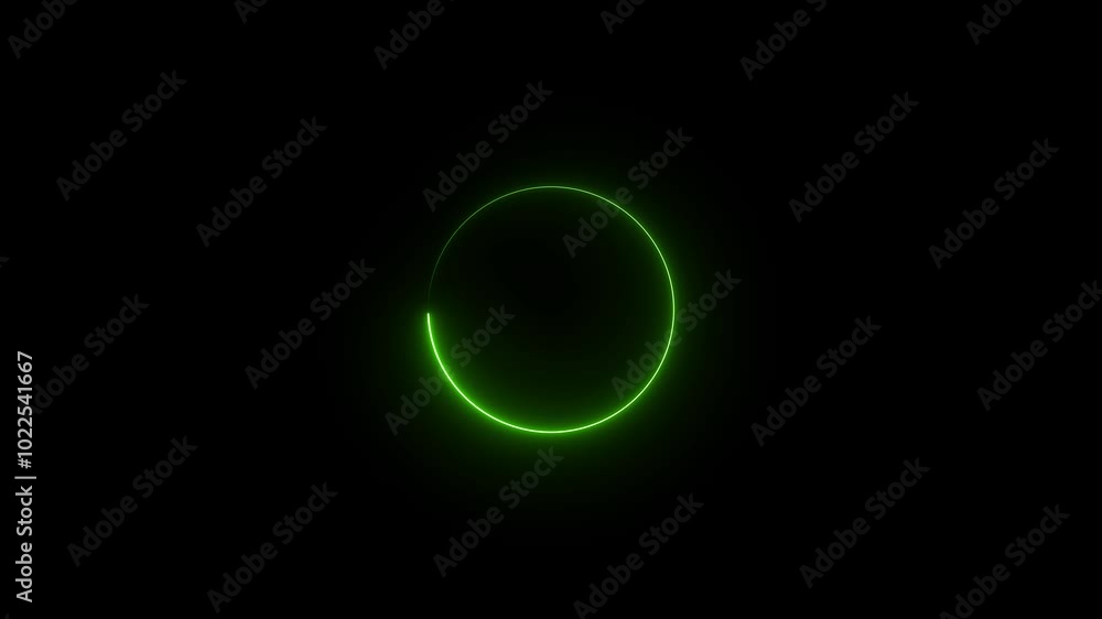 Glowing neon circle loading animation. Glowing neon circle loading animation.