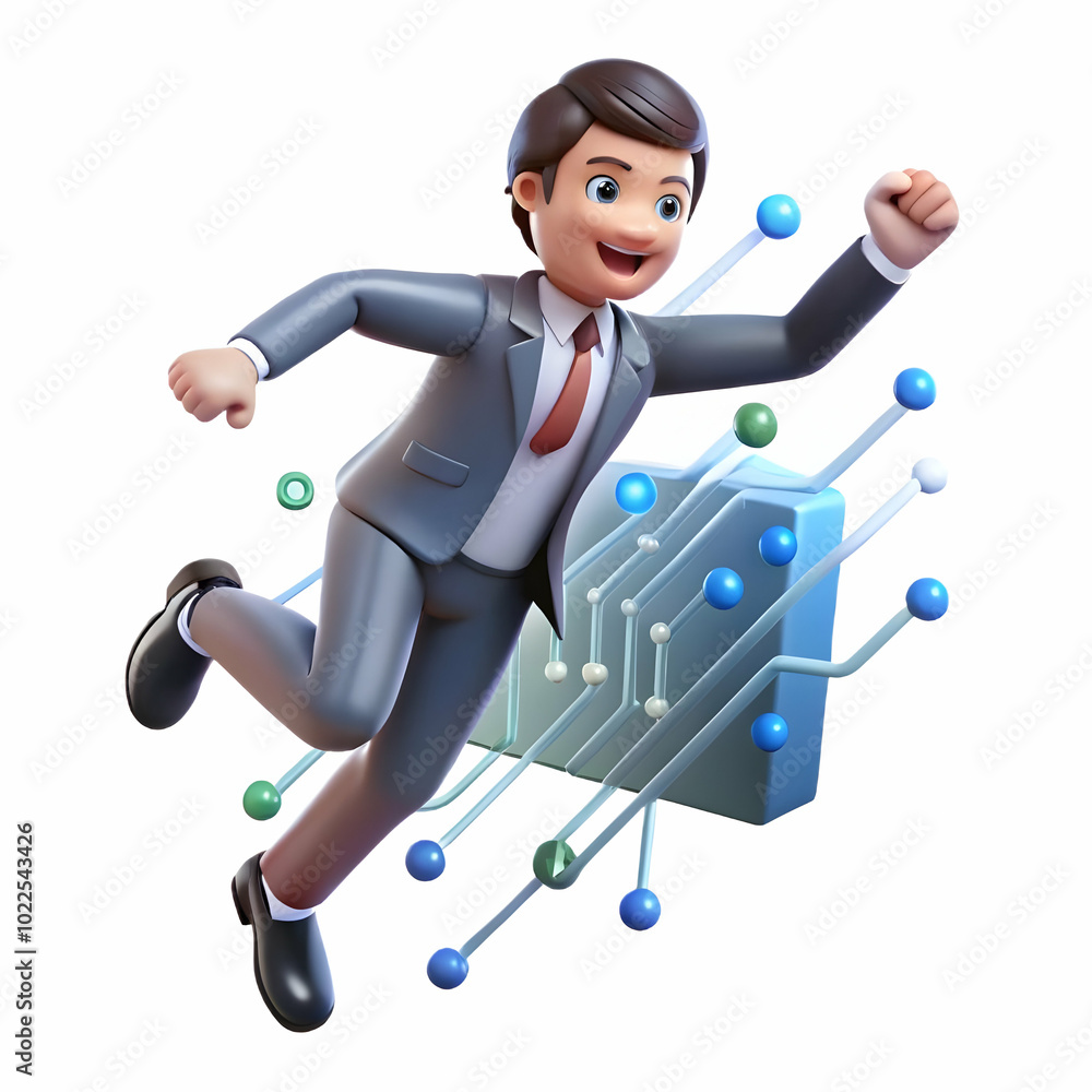 Businessman Leaping Over Digital Gap: Overcoming Tech Obstacles with Code, Circuits, and Abstract Bokeh Effects in Canada Businessman Leaping Over Digital Gap: Overcoming Tech Obstacles with Code, Circuits, and Abstract Bokeh Effects in Canada