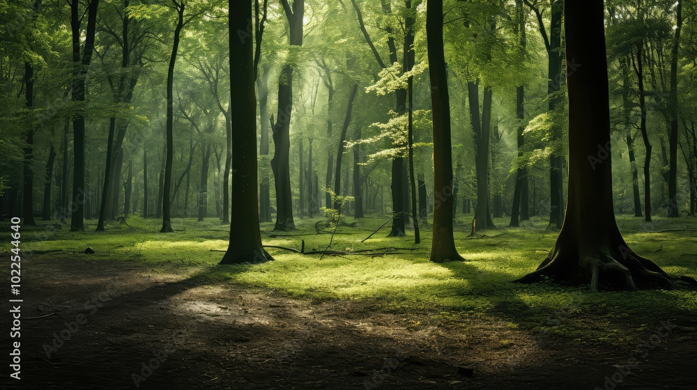 Obraz premium leaves forest green background