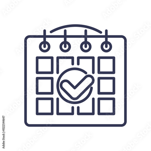 Calendar with checkmark symbolizes scheduled maintenance and planning.