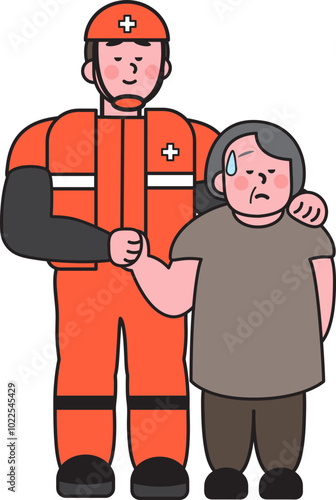 People in flood situations and rescue efforts