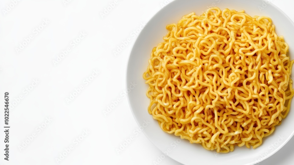 Delicious instant noodles in white bowl on clean background Delicious instant noodles in white bowl on clean background