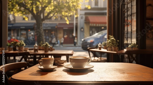 wooden cafe coffee cup