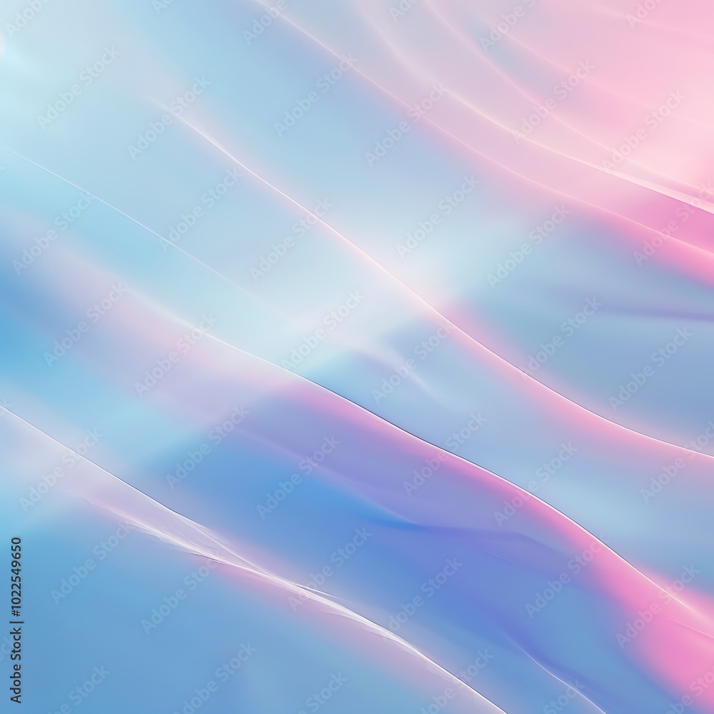 Obraz premium A minimalist light art background with smooth gradients of pastel blue and pink, accented by soft rays of light that create a gentle atmosphere. 8k UHD, suitable for high-quality printing or 