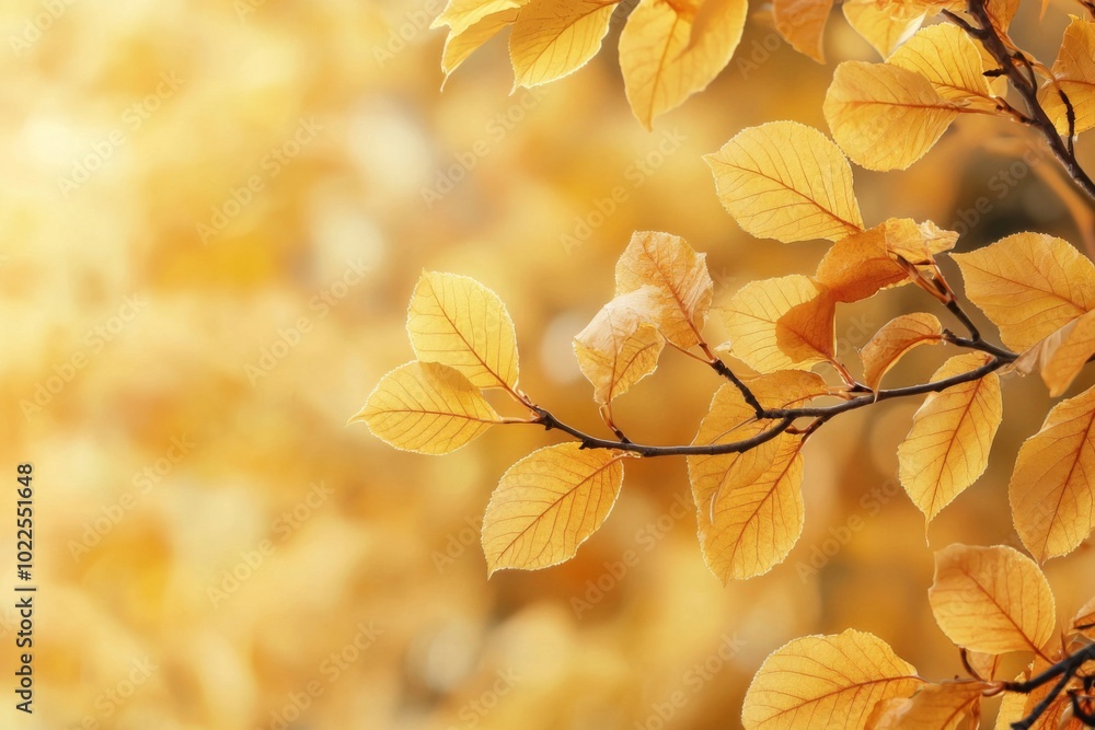 Fototapeta premium Fallen Leaves Season Background created with Generative AI