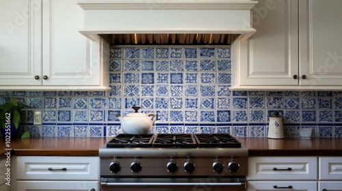 flair blue and white mexican tile photo