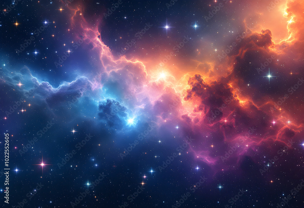 Fototapeta premium Cosmic Nebula with Stars