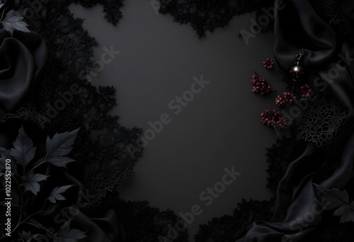 Black Lace and Silk Background