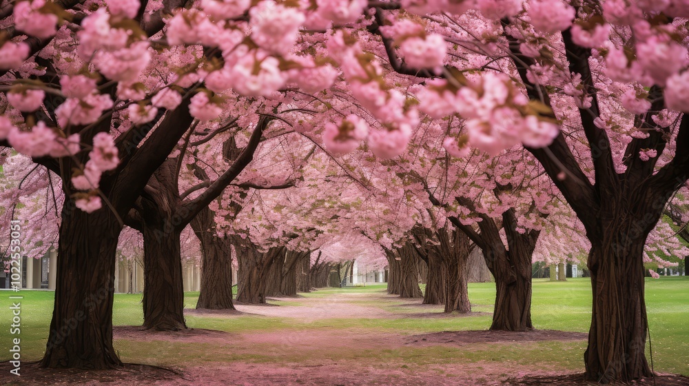 Naklejka premium pink budding tree