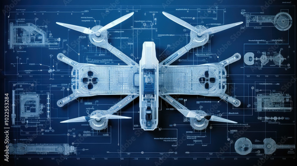 design drone blue print design drone blue print