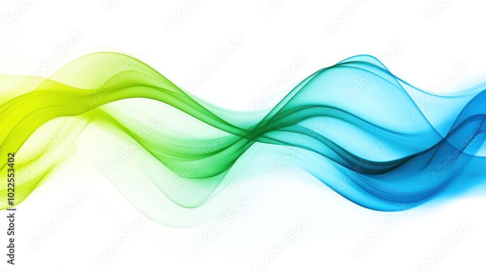 Abstract wave design with smooth gradients in green and blue tones. Abstract wave design with smooth gradients in green and blue tones.