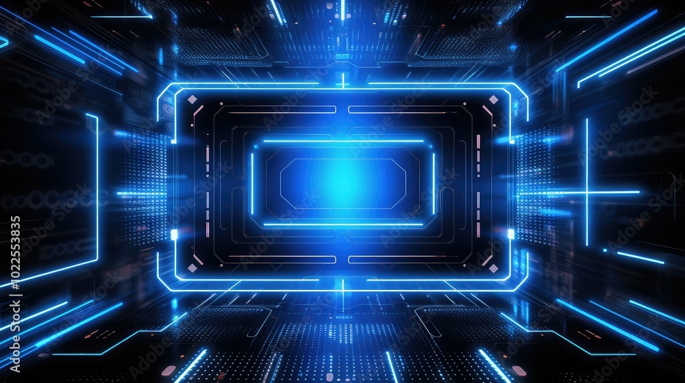 interface blue computer background