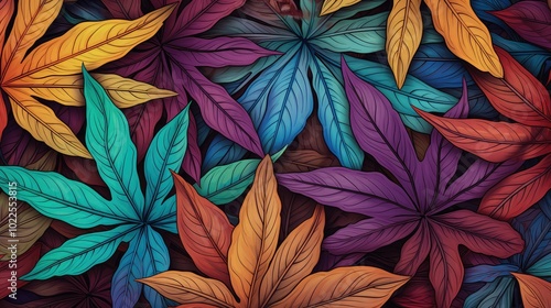 Wallpaper Mural intricate leaves illustration pattern Torontodigital.ca