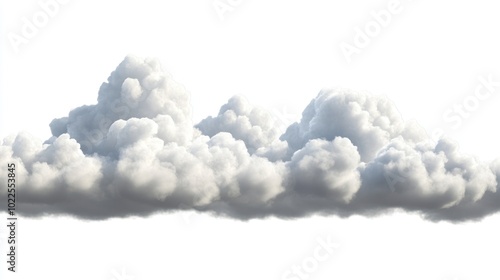 A fluffy white cloud formation against a bright background.