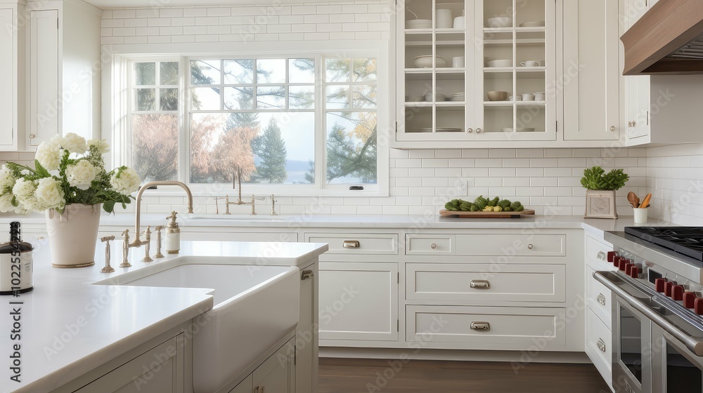 Fototapeta premium apron farmhouse kitchen sink