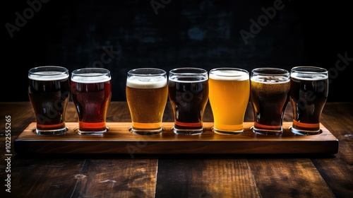 selection beer glass top view