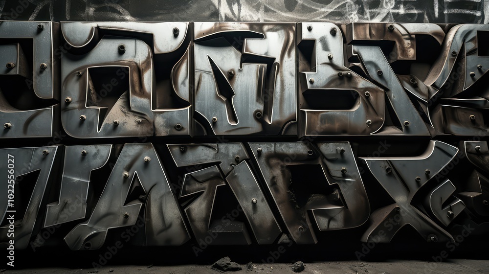 Fototapeta premium graffiti metal fonts