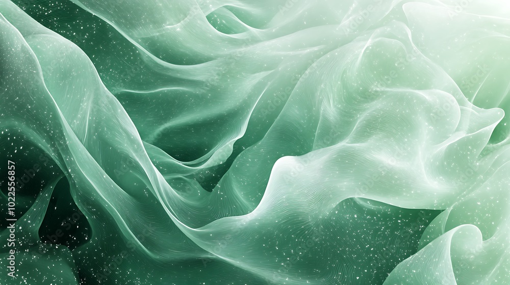 Abstract background illustration of green waves design different hues of green Abstract background illustration of green waves design different hues of green