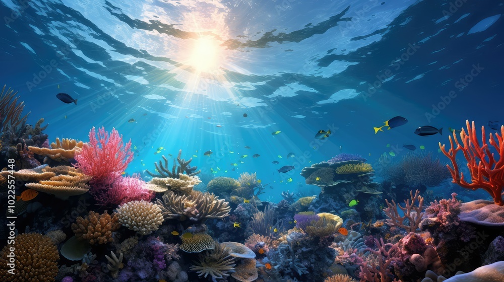 Obraz premium ocean above and below water