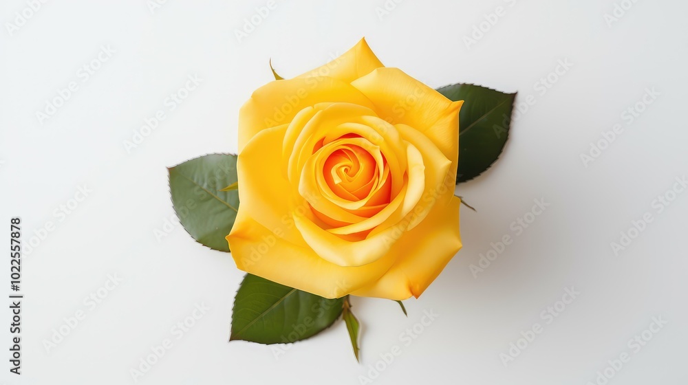 Fototapeta premium flower yellow rose white background