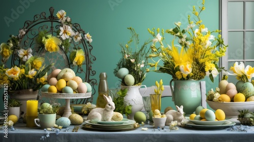 Wallpaper Mural tablecloth easter desk Torontodigital.ca