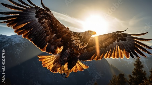 outstretched gold eagle wings
