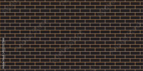 Abstract bathroom wall and floor brick wall texture background. black brick vector illustration texture of the wall with masonry Bricks laid in rows background.