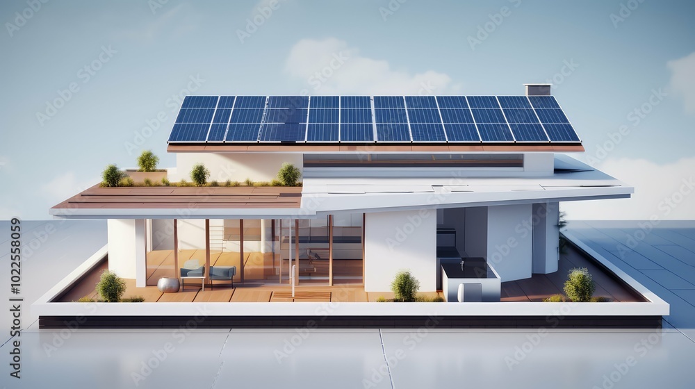 Fototapeta premium solar house roof outline