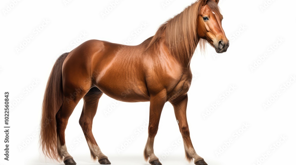 Obraz premium shiny horse on white background
