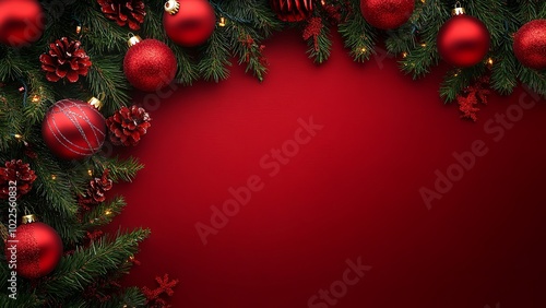 Wallpaper Mural Copy-space for text. The concept of Christmas and New Year holidays. Christmas and New Year decoration background. Minimalistic background. Generate AI. Torontodigital.ca