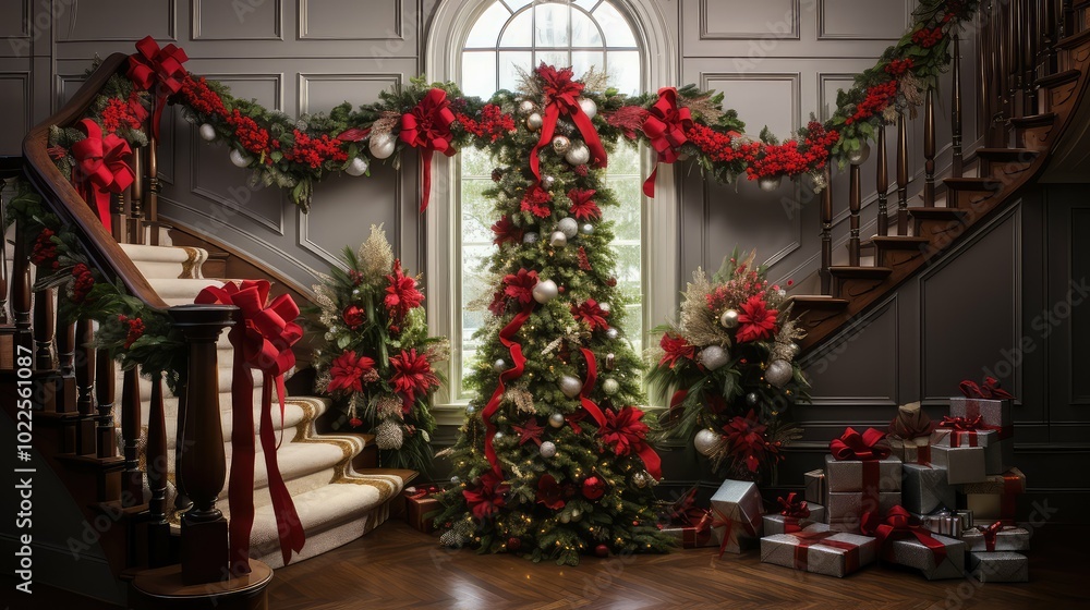 Fototapeta premium garland christmas decor house