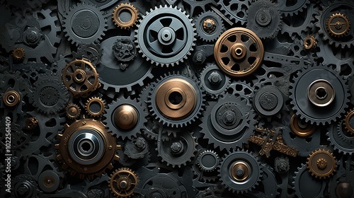 Wallpaper Mural composition gears metal Torontodigital.ca