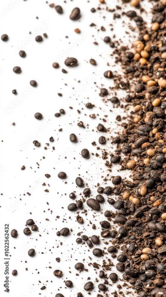 A close-up of various seeds scattered on a surface, showcasing their textures and colors. A close-up of various seeds scattered on a surface, showcasing their textures and colors.
