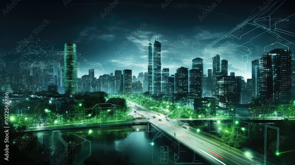 Fototapeta premium innovation world technology green