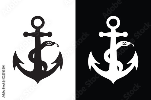 Anchor Icon Balance in Black and White Contrast.