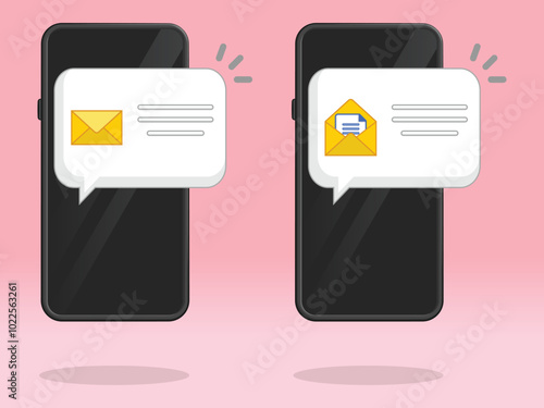 Smartphone Email Push Notification Popup Message