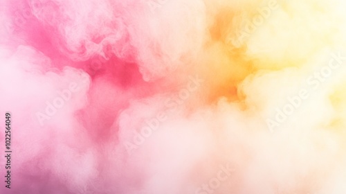 A colorful blend of pink, yellow, and white smoke creating an abstract background.