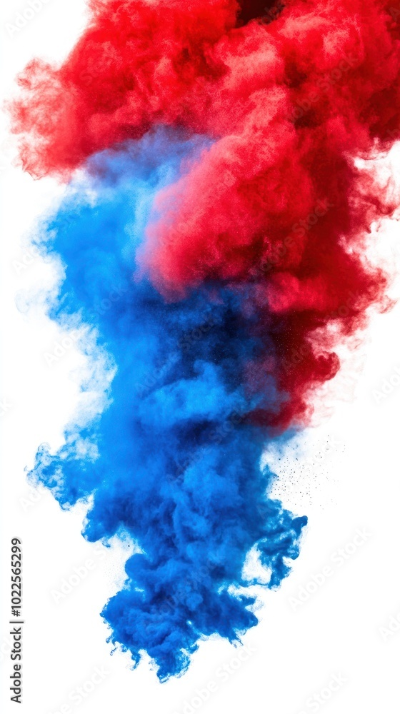 A vibrant swirl of red and blue smoke, creating a dynamic visual effect. A vibrant swirl of red and blue smoke, creating a dynamic visual effect.