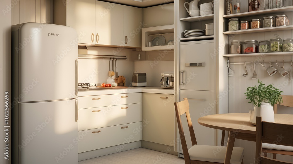 Fototapeta premium functional refrigerator in kitchen