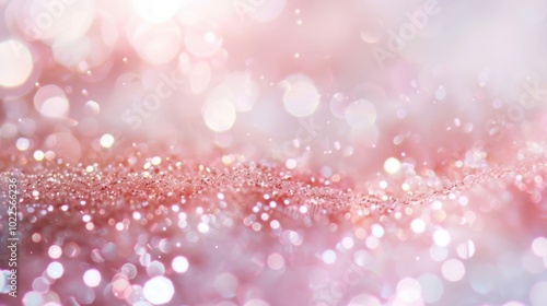 This soft pink glittering surface creates a whimsical atmosphere, perfect for celebrations or artistic designs